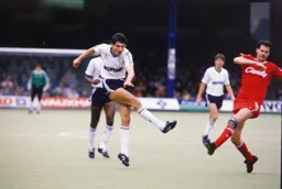 Mick Harford takes a shot at goal