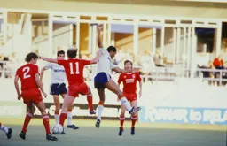 The ball drops behind Brian Stein