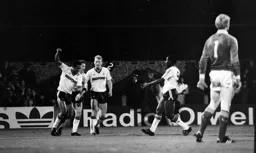 Brian Stein is congratulated on his goal