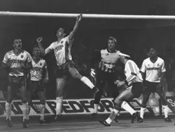 Brian Stein, seen here at the back post, had given Luton a half-time lead but two goals for the Canaries took the points