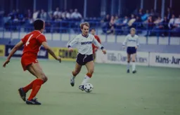 David Preece moves forward with the ball
