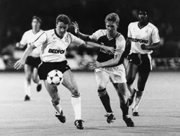 Danny Wilson attempts to force his way through