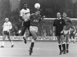 Ricky Hill climbs above Neil Pointon