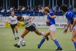 The ball runs loose away from Danny Wilson