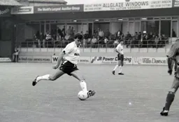 Mal Donaghy crossing into the box