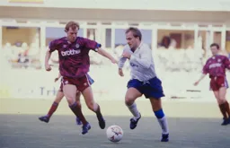David Preece races past City’s Gary Megson