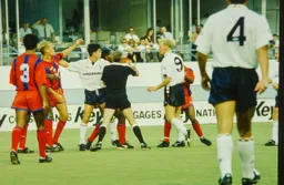Referee steps in to sort out a bit of argybargy