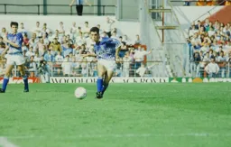 Jason Rees sending the ball forward