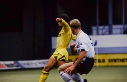 Tim Breacker marking his man