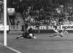 Lars Elstrup fires in from an acute angle