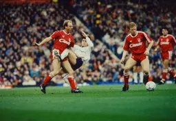 Ceri Hughes flying tackle at Steve McMahon