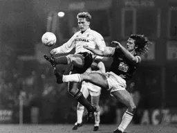 Mark Pembridge manages to get to the ball before the Hammers man