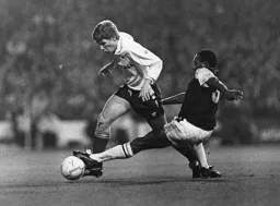 Julian James competes for the ball