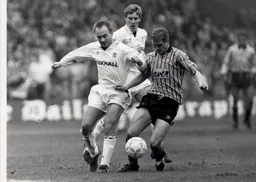 David Preece is held off the ball