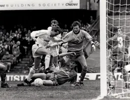 Kingsley Black gets through the Chelsea defence to score the 3rd goal