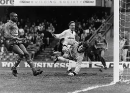 Kingsley Black tucks the ball in the net