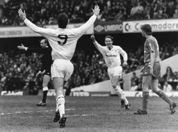 Sean Farrell celebrates his goal with Kingsley Black