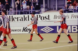 Long walk for Mick Harford to restart the game