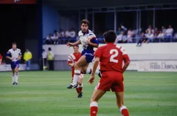 Phil Gray heading towards goal