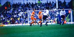 Mark Pembridge looking for the ball in midfield