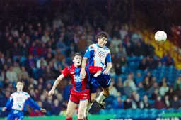 Mick Harford well above his marker
