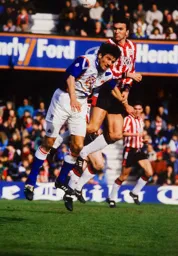 Mick Harford taking on the Saints Hardman Ruddock