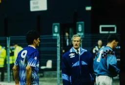 John Moore waits for Mick Harford