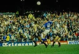 Phil Gray heading towards goal