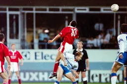 David Preece being flattened