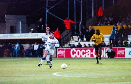 Phil Gray moving over the halfway line