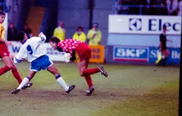 Jason Rees just beaten to the ball