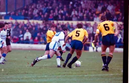 Phil Gray trying to get through the Oxford defence