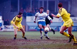 Phil Gray bursts through the gap