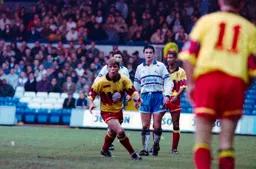 Ceri Hughes waiting for a cross