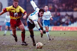 Phil Gray about to stumble in the mud