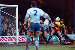 Phil Gray getting amongst the defence