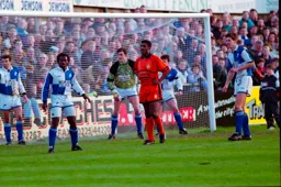 Ian Benjamin on his own in the Rovers box