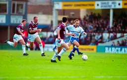 David Preece being chased down