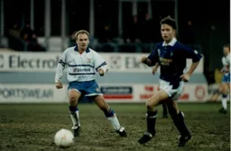 David Preece admires his handiwork as he plays the ball forward