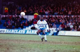 Marvin Johnson waiting to bring the ball under control