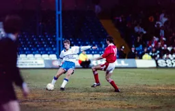 Julian James sends a long ball forward