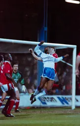 Ian Benjamin up with the City defender