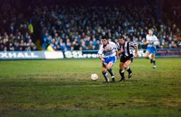 Jason Rees heads for goal