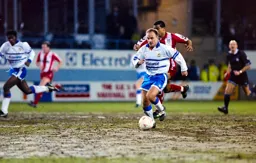 David Preece gliding over the mud
