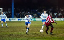 Paul Telfer Ames his move for the ball