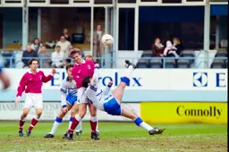 Phil Gray with an overhead kick