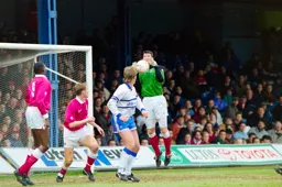 Kerry Dixon waiting for any mistakes by the keeper