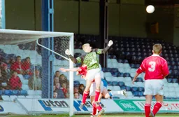 Barnsley keepers looks to head the ball