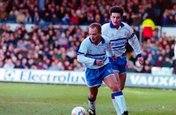 David Preece moving forward followed by Ceri Hughes