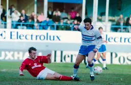 Ceri Hughes beaten to the ball